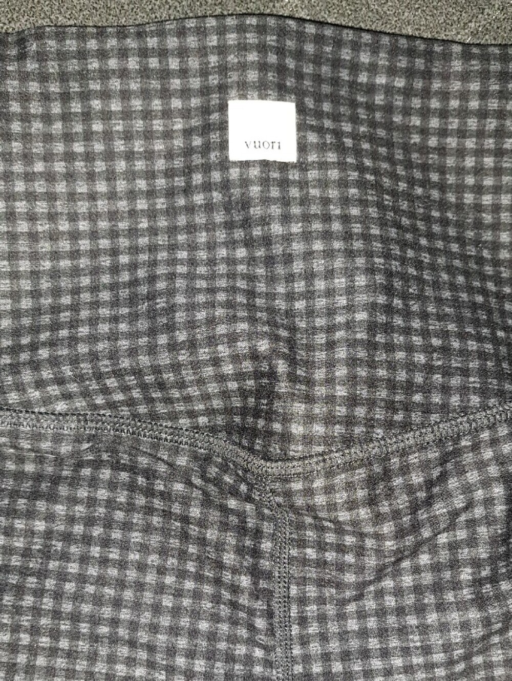 Vuori Black Plaid High-Rise Leggings W/pocket ,Small. - Picture 2 of 7
